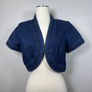 R&K Vintage Dark Blue Short Sleeve Cardigan Medium